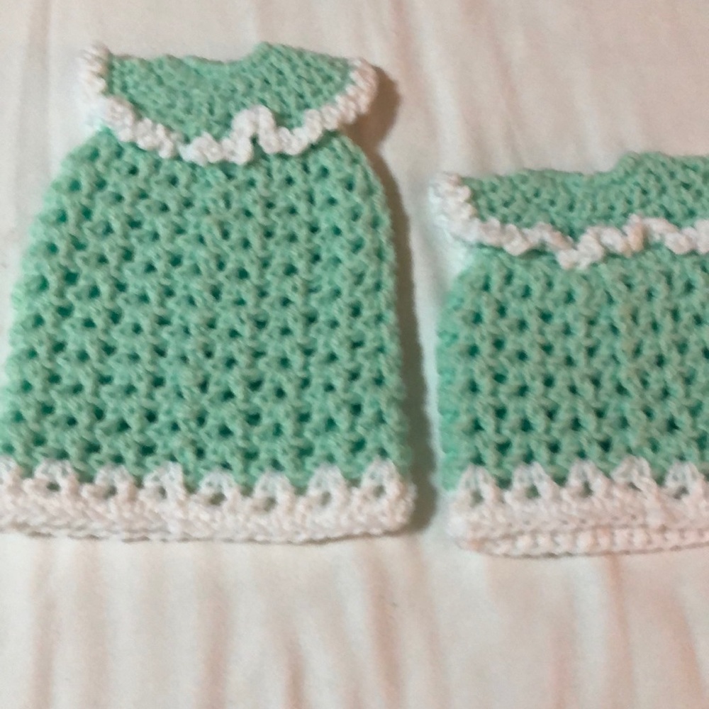 Hand Crochet Liquid Hand SoapandLiquid Dish Dress.